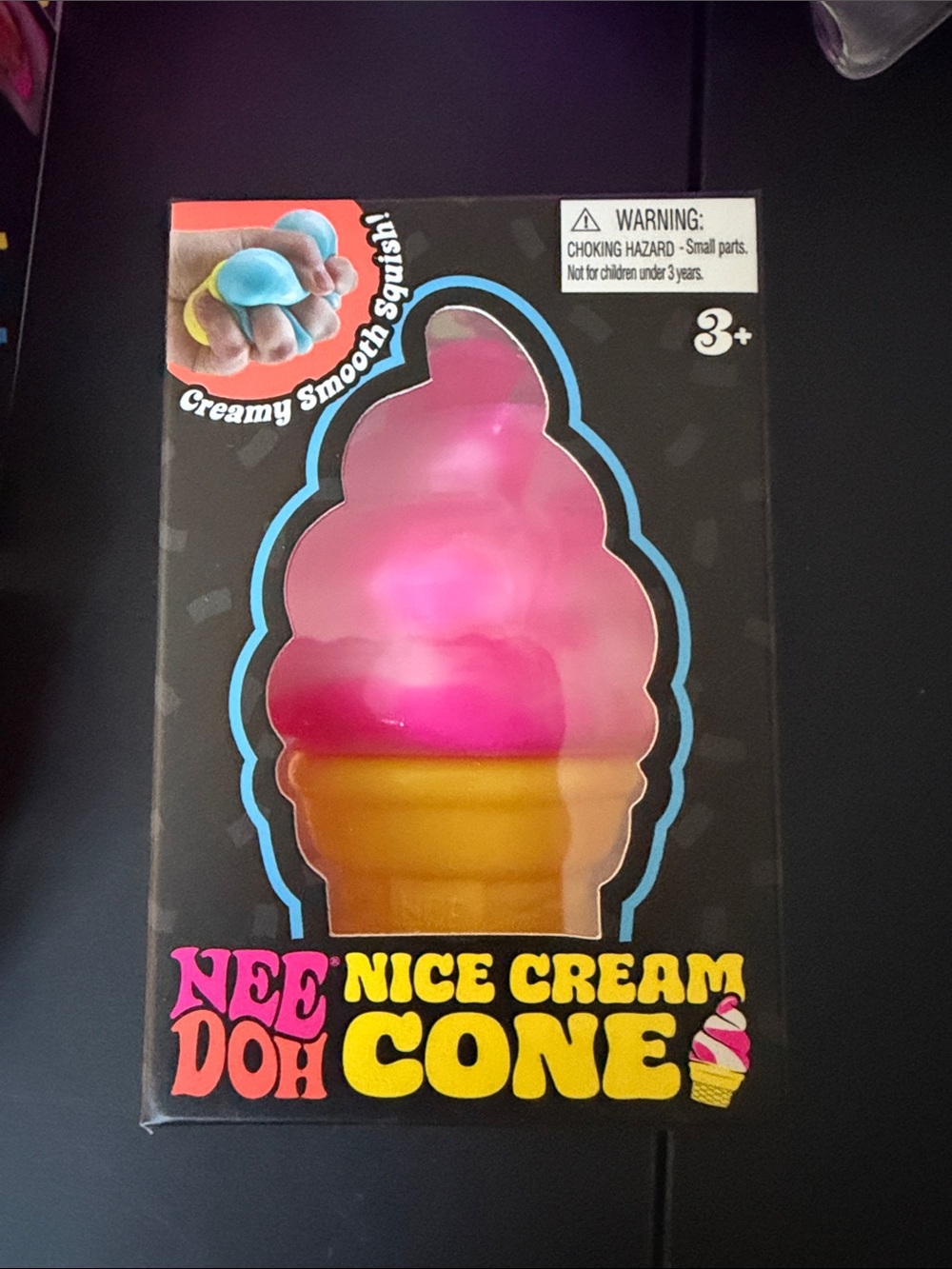 Nee Doh Nice Cream Cone Squishy Toy - Pink and Yellow